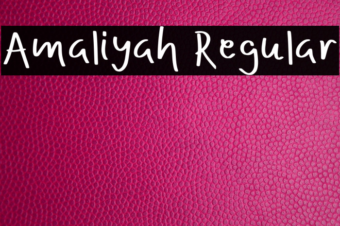 Amaliyah Regular Example 1
