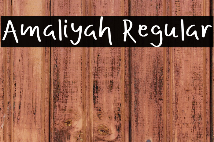 Amaliyah Regular Example 2