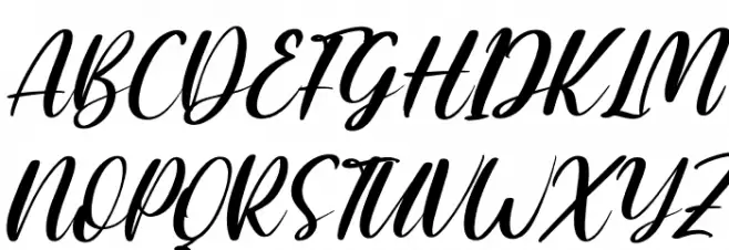 Amallia and Ronaldo Italic फ़ॉन्ट अपरकेस