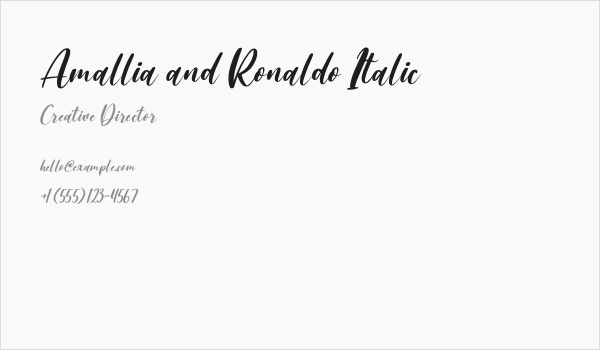 Amallia and Ronaldo Italic Business Card