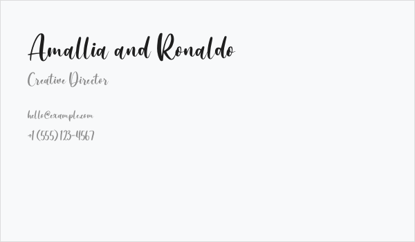 Amallia and Ronaldo Business Card