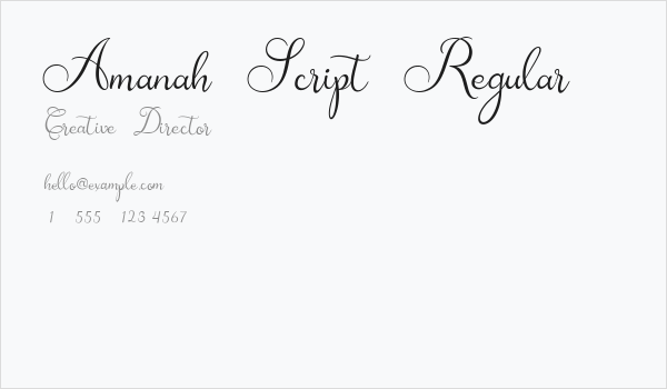 Amanah Script Regular Business Card