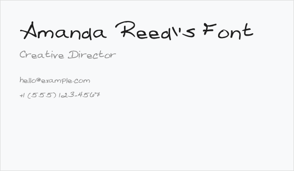 Amanda Reed's Font Business Card