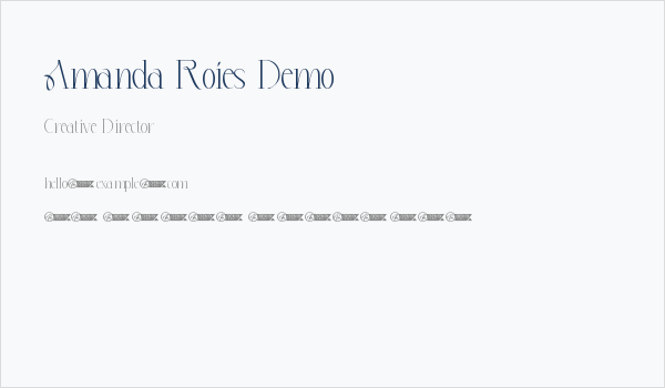 Amanda Roies Demo Business Card