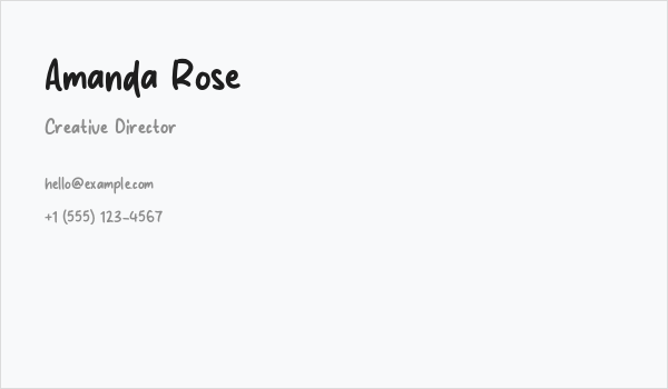 Amanda Rose Business Card