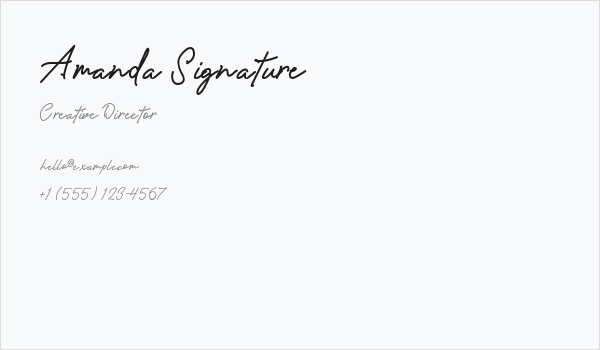 Amanda Signature Business Card