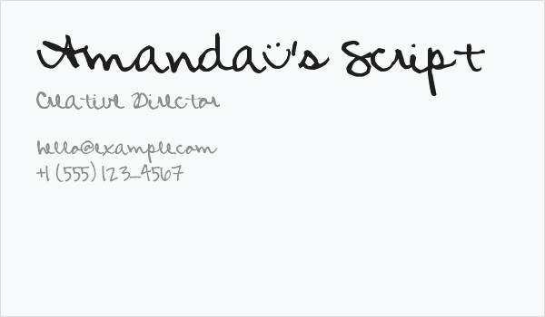 Amanda's Script Business Card