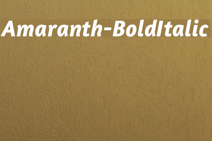 Amaranth-BoldItalic Font examples