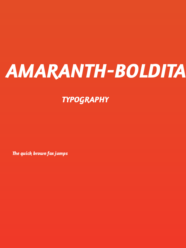 Amaranth-BoldItalic Poster