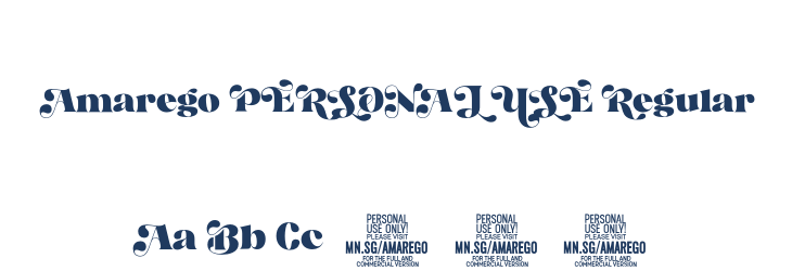 Amarego PERSONAL USE Regular Font Preview
