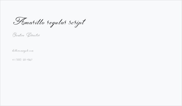 Amarillo regular script Business Card