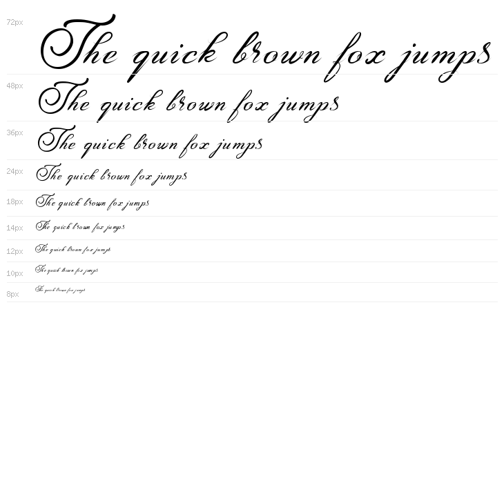 Amarillo regular script Waterfall