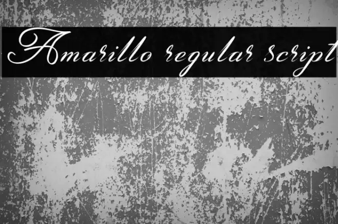 Amarillo regular script Шрифта examples