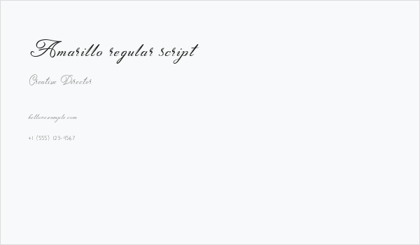 Amarillo regular script Business Card