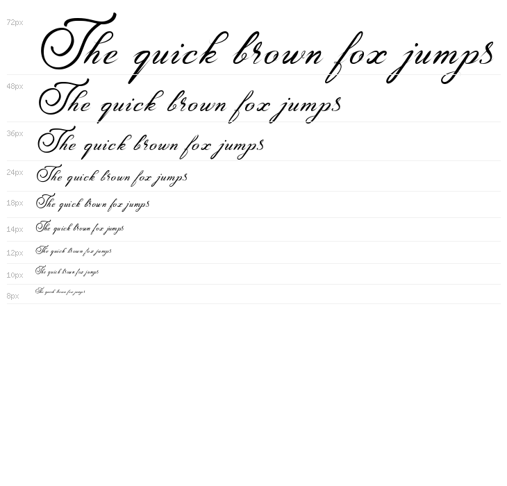 Amarillo regular script Waterfall