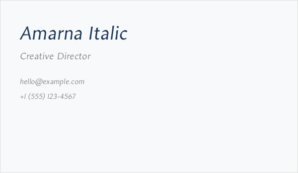 Amarna Italic Business Card