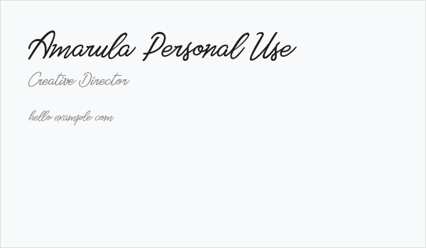 Amarula Personal Use Business Card