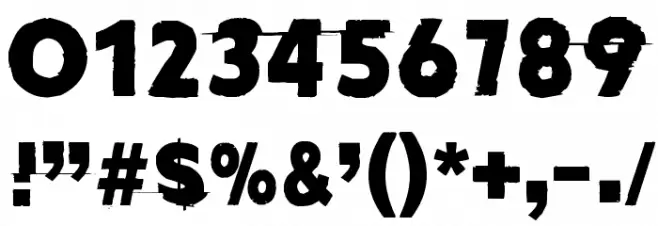 Amateur Slash Font OTHER CHARS