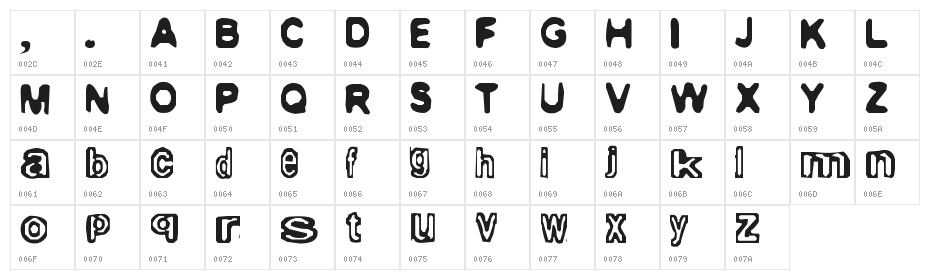 AmateurLobotomy Character Map