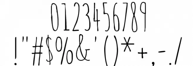 Amatic Regular Font OTHER CHARS