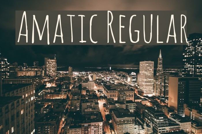 Amatic Regular Fonte examples