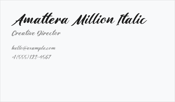 Amattera Million Italic Business Card