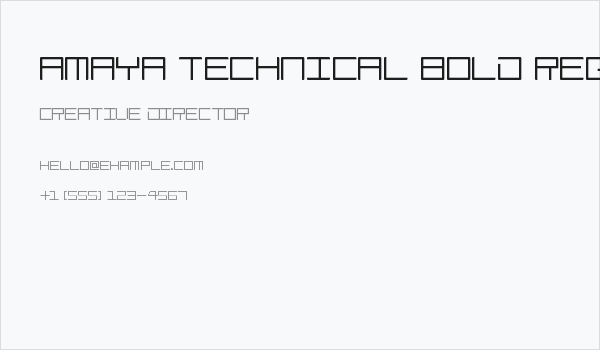 Amaya Technical Bold Regular Business Card