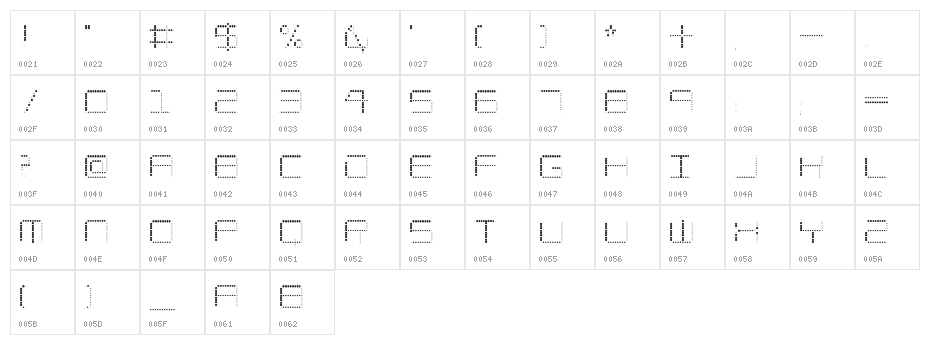 Amaya Technical Dots Regular Character Map