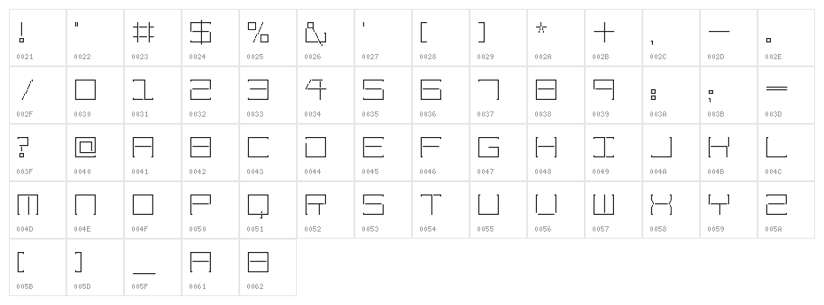 Amaya Technical Regular Character Map