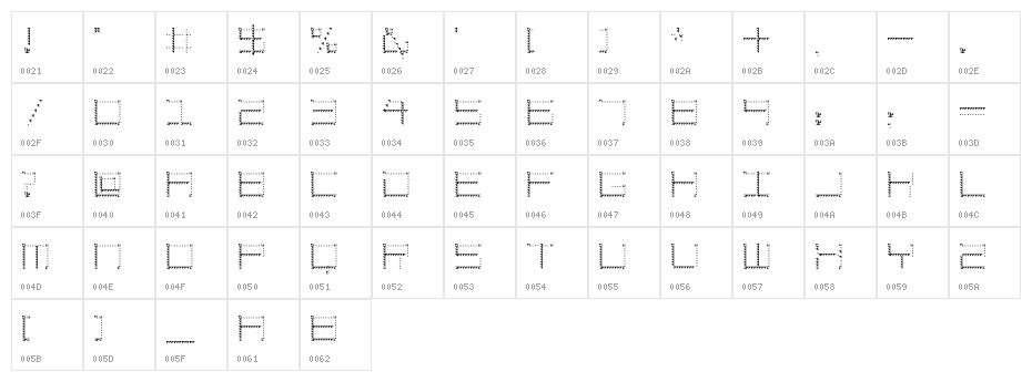 Amaya Technical Sharp Regular Character Map