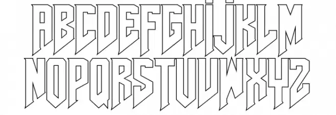 AmazDooMLeftOutline خط أحرف كبيرة