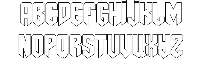 AmazDooMLeftOutline Font LOWERCASE