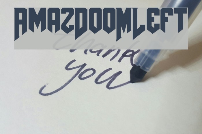 AmazDooMLeft Font examples