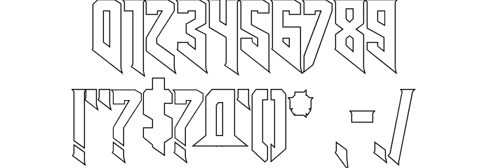 AmazDooMRightOutline Font OTHER CHARS
