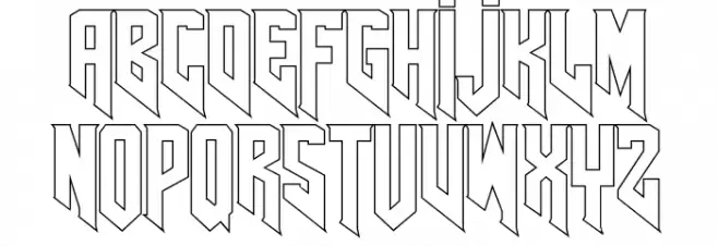 AmazDooMRightOutline Caratteri MAIUSCOLE