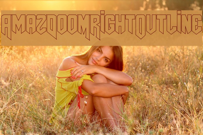 AmazDooMRightOutline Font examples