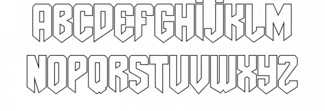 AmazDooMRightOutline Caratteri MINUSCOLO