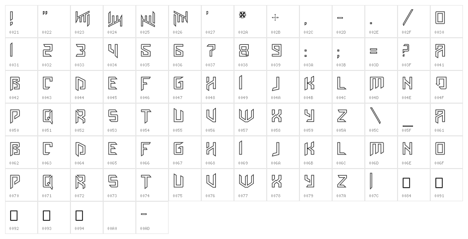 AmazObitaemOstrovInline Character Map
