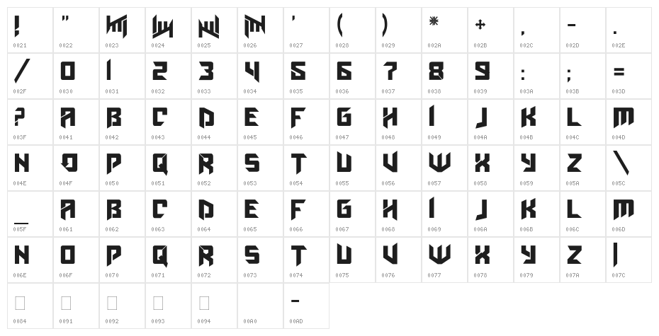 AmazObitaemOstrovV.2 Character Map