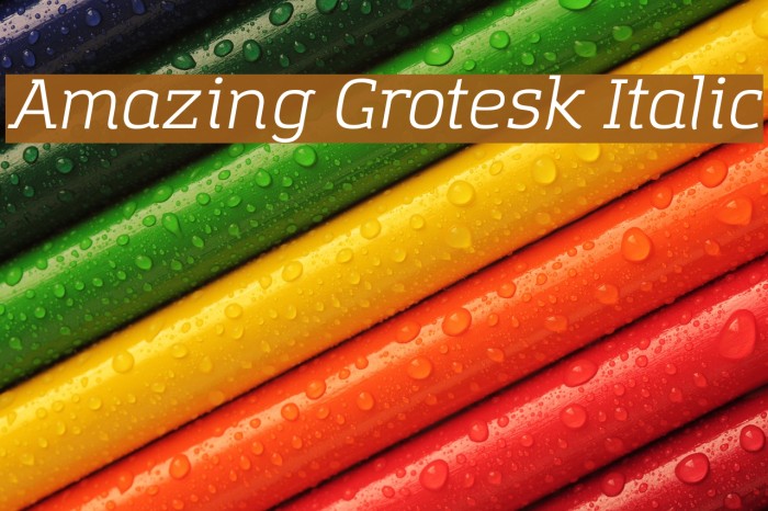 Amazing Grotesk Italic Font examples