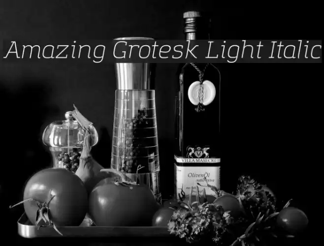 Amazing Grotesk Light Italic Font examples