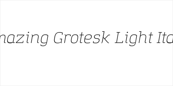 Amazing Grotesk Light Italic Logo