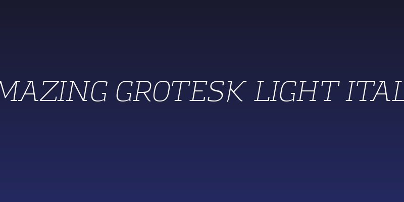 Amazing Grotesk Light Italic Social Header