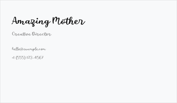 Amazing Mother Business Card