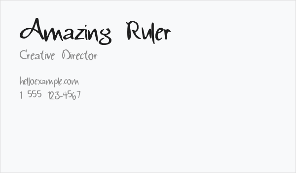 Amazing Ruler Business Card