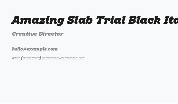 Amazing Slab Trial Black Italic Business Card