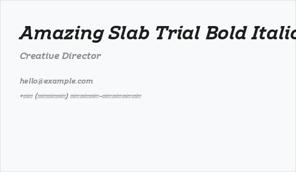 Amazing Slab Trial Bold Italic Business Card