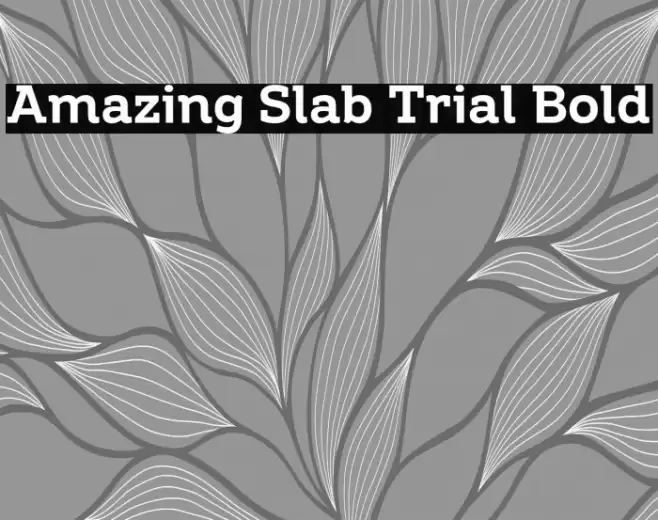 Amazing Slab Trial Bold Font examples