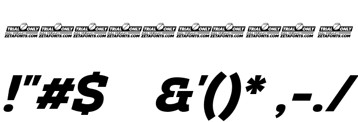 Amazing Slab Trial Extrabold Italic Font OTHER CHARS
