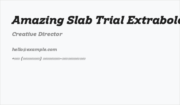 Amazing Slab Trial Extrabold Italic Business Card